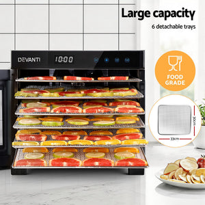 Fruit Dehydrator | 6 Tray Food Dryer with Stainless Steel Racks