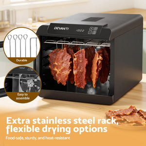 Food Dehydrator | 6 Tray Fruit & Jerky Dryer with Stainless Steel Racks
