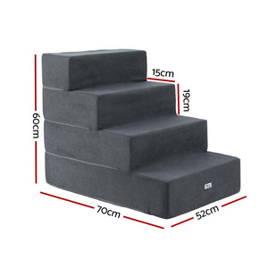 Dog Ramp Foam | 4 Steps Portable Cat Ladder for Sofa Bed