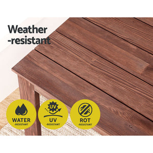 Coffee Side Table | Wooden Desk | Outdoor Furniture | Camping Garden | Brown