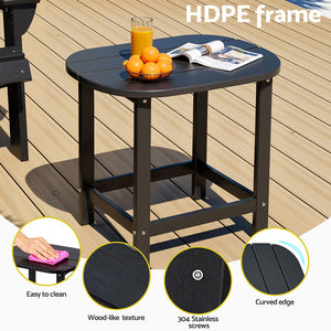Outdoor Coffee Table | HDPE Patio Side Table | Black Garden Furniture