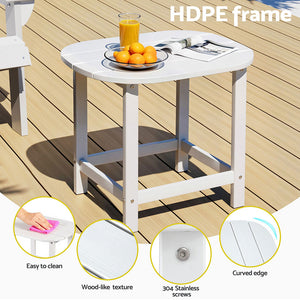 Outdoor Coffee Table | HDPE Patio Side Table | White Garden Furniture