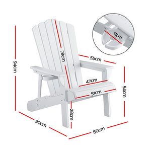 Adirondack Outdoor Chairs | HDPE Beach Patio Furniture | White