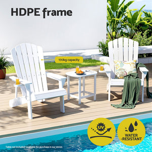 Adirondack Outdoor Chairs | HDPE Beach Patio Furniture | White
