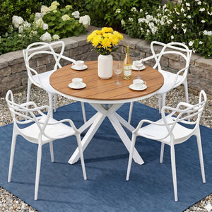 Outdoor Dining Set | 5 Piece Patio Table & Chairs | Entwine Style