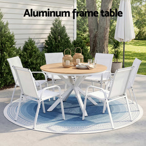 Outdoor Dining Set | 7 Piece Steel Table & Chairs