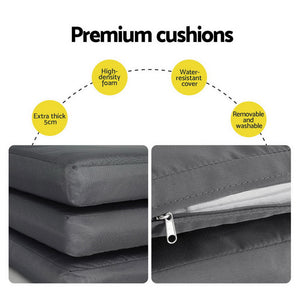 Gardeon Outdoor Dining Set | 5PCS | Aluminium Extendable Table + Chairs | White