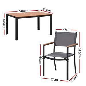 Outdoor Dining Set 7pc | Table + Chairs | Patio Garden Bistro