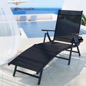 Sun Lounge | Outdoor Lounger | Aluminium Folding Beach Chair | Camping Patio