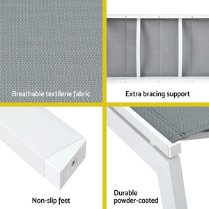 Sun Lounger | Chaise Lounge with Wheels | White