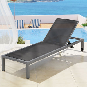 Sun Lounge | Outdoor Lounger | Aluminium Folding Beach Chair | Wheels | Patio