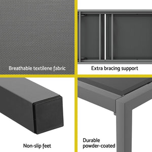 Sun Lounge | Outdoor Lounger | Aluminium Folding Beach Chair | Wheels | Patio