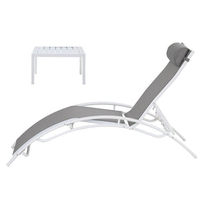 Gardeon Sun Lounge Set | 3PC Outdoor Lounger | Steel Patio Furniture