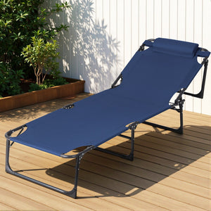 Folding Sun Lounger | Outdoor Beach Lounge Chair | Patio Furniture
