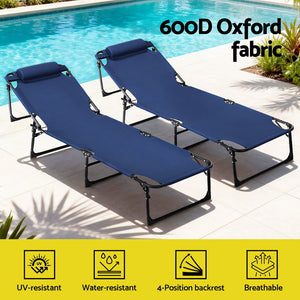 Folding Sun Lounger | Outdoor Beach Lounge Chair | Patio Furniture