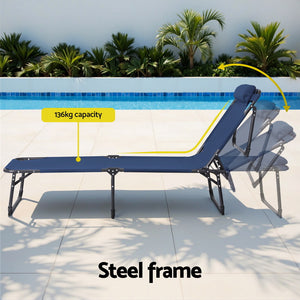Folding Sun Lounger | Outdoor Beach Lounge Chair | Patio Furniture