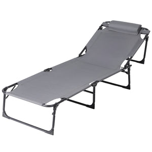 Sun Lounger | Folding Beach Lounge Chair | Patio Outdoor Furniture