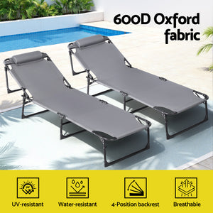 Sun Lounger | Folding Beach Lounge Chair | Patio Outdoor Furniture