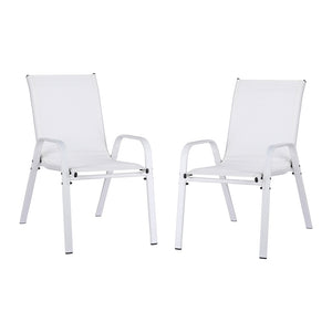 Gardeon Outdoor Chairs | 2PCS | Stackable Patio Dining Lounge | White