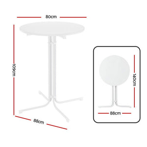 Round Folding Bar Table | 109cm | Outdoor Patio | White