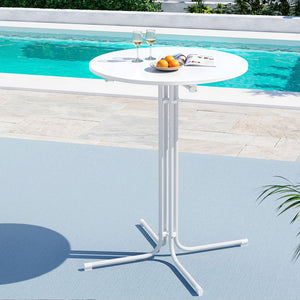 Round Folding Bar Table | 109cm | Outdoor Patio | White