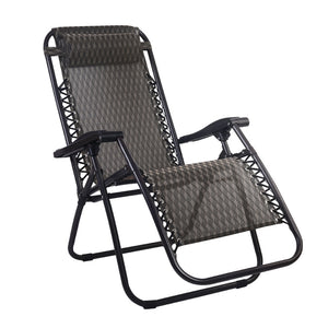 Zero Gravity Chair | Folding Outdoor Recliner | Adjustable Sun Lounge | Camping | Grey