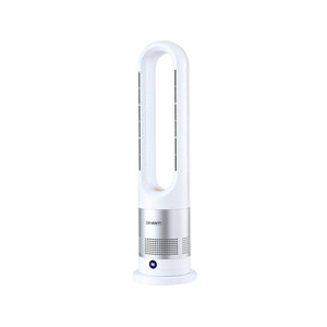 Bladeless Tower Fan Heater | 2-in-1 Cooling & Heating | Oscillating | White