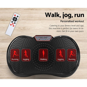 Everfit Vibration Machine Platform | Vibrator Resistance Rope | Home Fitness | Black