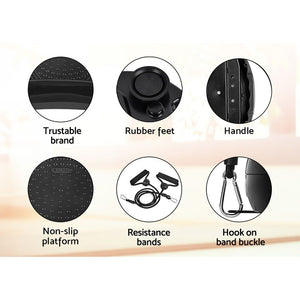 Everfit Vibration Machine Platform | Vibrator Resistance Rope | Home Fitness | Black