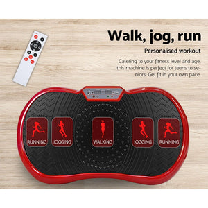 Everfit Vibration Machine Platform | Resistance Rope | Home Fitness | Dark Red