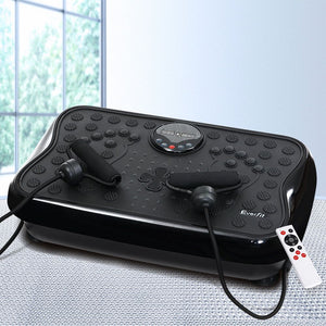 Everfit Vibration Machine Platform | Vibrator With Resistance Rope | Home Gym | Black