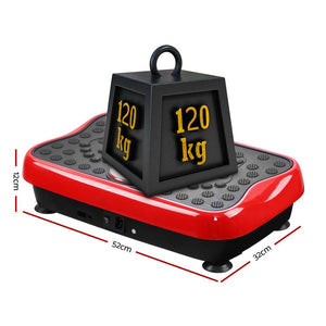 Everfit Vibration Machine Platform | Vibrator with Resistance Rope | Home Gym | Red