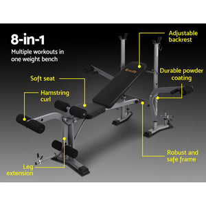 Everfit Weight Bench 8 in 1 | Bench Press | Adjustable | Home Gym Station | 200kg