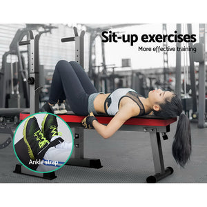Everfit Weight Bench | Squat Rack Bench Press | Home Gym Equipment | 200kg