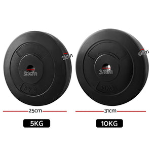 Everfit 50kg Barbell Weight Plates | Standard | Home Gym | Press Fitness Exercise