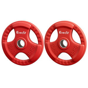 Everfit Weight Plates | Standard 15kgx2 | Dumbbell Barbell Plate | Weight Lifting | Home Gym | Red
