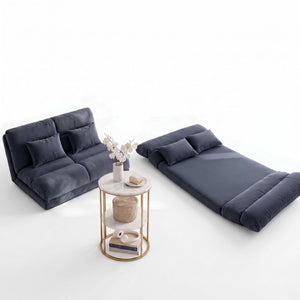 Floor Sofa Bed Set | Marble Look 2-Tier Coffee Table Included