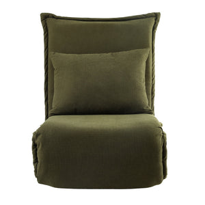 Floor Lounge Sofa Bed | Foldable Adjustable Recliner | Green Fabric