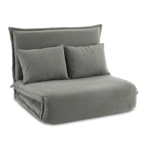 Foldable Floor Sofa Bed | 2 Seater | Convertible Lounger | Grey