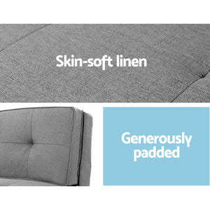 Floor Lounge | Single Sofa Bed | Grey | Fabric