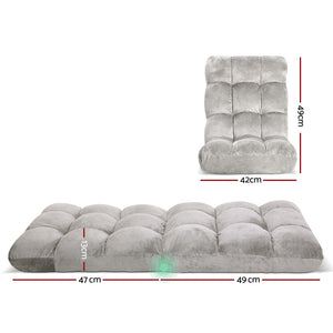 Lounge Sofa Bed Set 2pc | Flannel Fabric | Grey