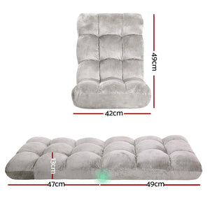 Lounge Sofa Bed Set 4pc | Flannel Fabric | Grey