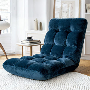 Floor Lounge Sofa Bed | Flannel Fabric | Navy