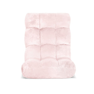 Floor Lounge Sofa Bed | Flannel Fabric | Pink
