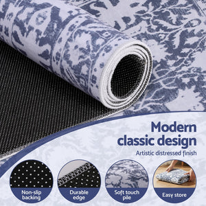 Hallway Runner Rug | 80x180cm | Soft Velvet | Washable Kitchen Mat