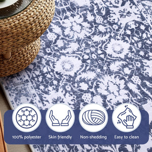 Hallway Runner Rug | 80x180cm | Soft Velvet | Washable Kitchen Mat