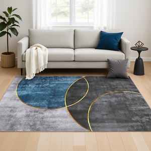 Washable Rug | 160x230cm | Geometric Pattern | Modern Floor Carpet