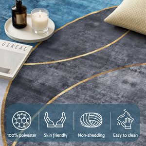 Washable Geometric Rug | 200x290cm | Large Area Floor Carpet