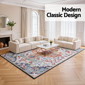 Washable Geometric Rug | 240x340cm | Modern Area Carpet Mat