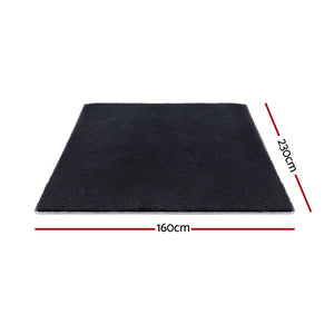 Plush Shaggy Rug | 160x230cm | Living Room Bedroom Carpet | Black